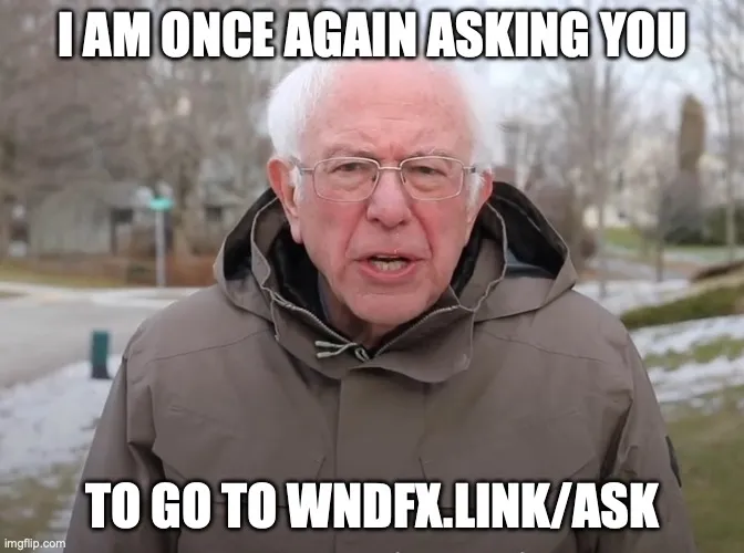 Bernie Sanders saying: I am once again asking you to go to wndfx.link/ask